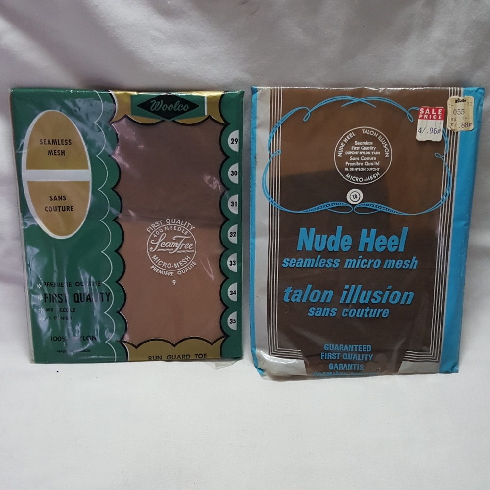 Vtg. Nylon packages. New old stock. X2. By Woolco